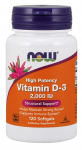 Vitamin D-3, 2000 IU - 120 softgels - NOW Foods