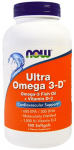 Ultra Omega 3-D with Vitamin D-3 - 180 softgels - NOW Foods