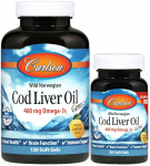 Wild Norwegian Cod Liver Oil Gems, 460mg - 150 + 30 softgels - Carlson Labs