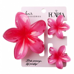 ECARLA 3-in-1 juukseklambrite komplekt - Flower ombre XL + 2 tk mini juukseklambrit SP420.