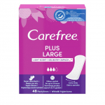 JOHNSON CAREFREE Plus suured kergelt l&otilde;hnastatud h&uuml;gieenisidemed peene l&otilde;hnaga 48 tk.