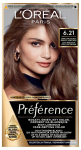Loreal Preference Recital juuksev&auml;rv 6.21 Cold Iridescent Very Light Brown Juuksev&auml;rv 6.21 Cold Iridescent V&auml;ga helepruun