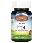 Chewable Iron, 30mg Strawberry - 60 tablets - Carlson Labs