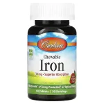 Chewable Iron, 30mg Strawberry - 60 tablets - Carlson Labs