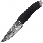 Takumitak Nighthawk Damascus/Black Fikseeritud teraga nuga