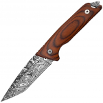 Takumitak Bloodstrike Damascus/Wood Fikseeritud teraga nuga