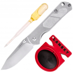 Sanrenmu Land 710 EDC Classic Kokkupandav nuga + Smith's Pocket Pal Sharpener Nuga teritaja + Protector Pruciak Glide One Time U