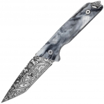 Takumitak Bloodstrike Damascus/Grey Fikseeritud teraga nuga