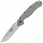 Ontario RAT 1 Folder Silver Plain OD Green Kokkupandav nuga