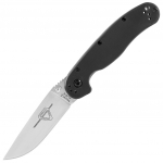 Ontario RAT-2 Folder AUS-8 Silver Plain/Black Handle Kokkupandav nuga