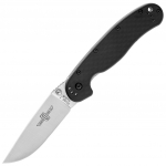 Ontario RAT 1 Folder Silver Plain Black Handle Kokkupandav nuga