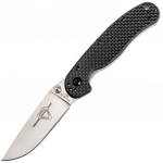 Ontario RAT 2 Folder D2 Silver Plain/Carbon Fiber Kokkupandav nuga