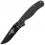 Ontario RAT-2 Folder D2 Black Plain/Carbon Fiber Kokkupandav nuga