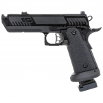 SRC Dark Viper Dual Power Black ASG GBB Airsoft-p&uuml;stol ar Green Gas aptveri un futrāli 6 mm CO2/Green Gas