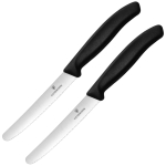 Victorinox Swiss Classic Black K&ouml;&ouml;ginuga sakilise tera ja &uuml;mara otsaga, 2 tk.