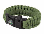 Paracord k&auml;ev&otilde;ru kompassiga 8'' roheline