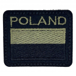 Platsi Poola lipuga kirjaga Poland 52 x 42 mm - Must