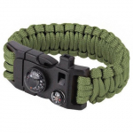 Paracord k&auml;ev&otilde;ru 9" pandlaga, vile ja kompassiga - roheline