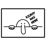 101 Inc. Kilroy was here White Militaarne embleem