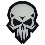 101 Inc. 3D PVC Psycho Skull Glow In The Dark Militaarne embleem
