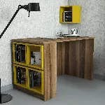 &Otilde;ppelaud, Hanah Home, p&auml;hkel Kollane, 120 x 75 x 65, cm