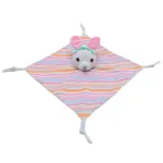 Toy Blanket - 94734  - MILUŚ -  BUNNY with STRIPES - BLUE / PINK - size 25 cm