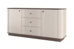 Chest Of Doors Vesper 160 Cm With 3 Drawers - Cashmere / Nut / Black Handles