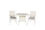 Volta Dining Table - White - &oslash;90+Anna Arm Chair (stackable) - White_2