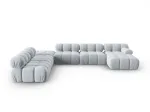 Velvet Modular Panoramic Left Corner Sofa, "Bellis", 7 Seats, 376x282x70 Made in Europe