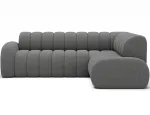Villeo corner sofa with sleeping function and extendable seat, grey boucl&eacute;, right-hand, Modern, Gray