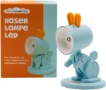 LED Animal Flashlight Blue Rabbit with Base