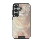 Serene Sunset - Chic Samsung Galaxy S25 Case, Elite Dark (Magnetic) / Silver