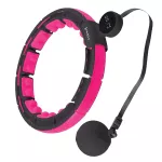 HHM16 HULA HOOP BLACK/PINK WITH MAGNETS AND WEIGHT + HMS COUNTER
