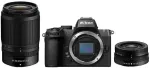 "Nikon Z50 II SLR-kaamera + 16-50 mm ja 50-250 mm objektiivid".