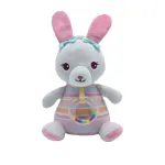 Lullaby Toy - 94703 - BUNNY with STRIPES - BLUE / PINK - size 18 cm