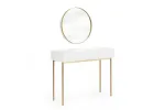 Dressing Table Nicole - White Mat / Golden Legs + Mirror Nicole 60 - Gold