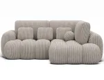 Cozion Corner Sofa Bed with Storage, White Velvet, Right-Hand Facing, Modern, White