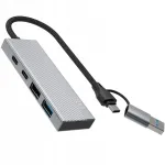 4-portiline alumiiniumist USB-C-jaotur koos USB-A-adapteriga, v&auml;rv &bdquo;space gray&ldquo; (FIXHU-PT-GR)