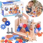 Wooden Tool Box for Children Workshop Screws Hammer ZA6292