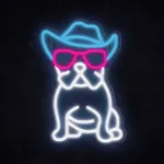 SNL114MT Style Neon Lights Bulldog Dog With Glasses
