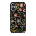 Bloomy Garden - Vintage iPhone 16 Plus Case, Elite Dark (MagSafe) / Silver