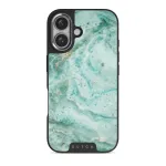 Uluwatu Waves - Teal iPhone 16 Plus Case, Elite Dark (MagSafe) / Silver