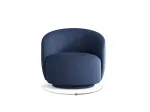 Swivel Boucle Armchair, "Savona", 1 Seat, 86x83x76.5 Made in Europe