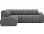 Villeo corner sofa with sleeping function and extendable seat, grey boucl&eacute;, left-hand, Modern, Gray