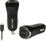 Autolaadija 2 USB- ja 1 USB-C-pistikuga, 2,1 A, must