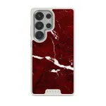 Iconic Red Ruby - Marble Samsung Galaxy S25 Ultra Case, Elite Light (Magnetic) / Silver