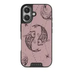 Pisces - iPhone 16 Plus Case, Elite Dark (MagSafe) / Silver / Pink