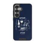 Wine & Dine - Samsung Galaxy S25 Case, Elite Dark (Magnetic) / Silver