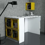 &Otilde;ppelaud, Hanah Home, valge Kollane, 120 x 75 x 65, cm