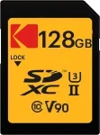 "Kodak 128GB UHS-II U3 V90 Ultra Pro"